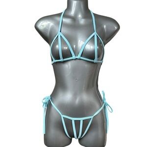Baby Blue Strappy Bikini Set